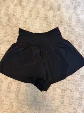 aerie Black Layered Skort with High Waist